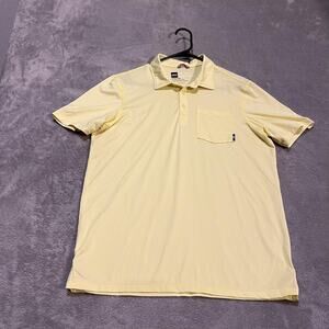 Saxx Polo Shirt Mens Small Yellow DropTemp All Day Cooling Performance Golf